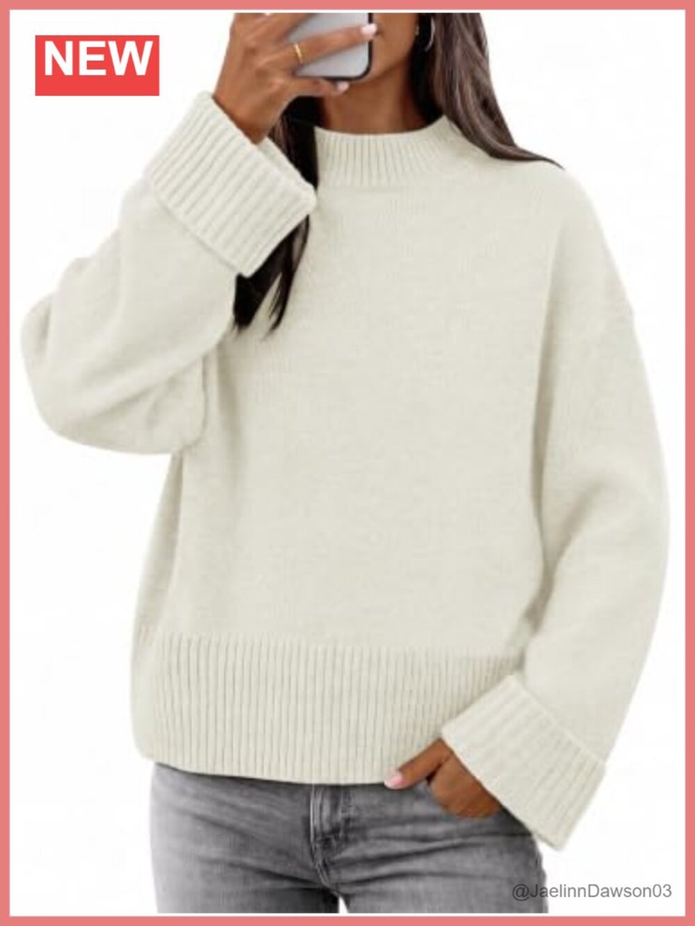 Women's Ribbed Knit Crewneck Pullover Sweater Loose Fit Long Sleeve